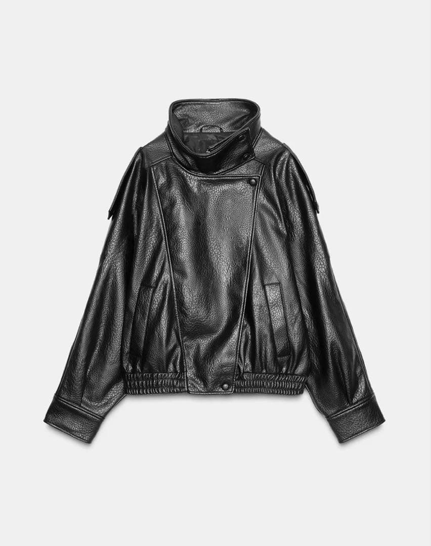 【ZARA】フェイクレザージャケット　S(海外サイズ)