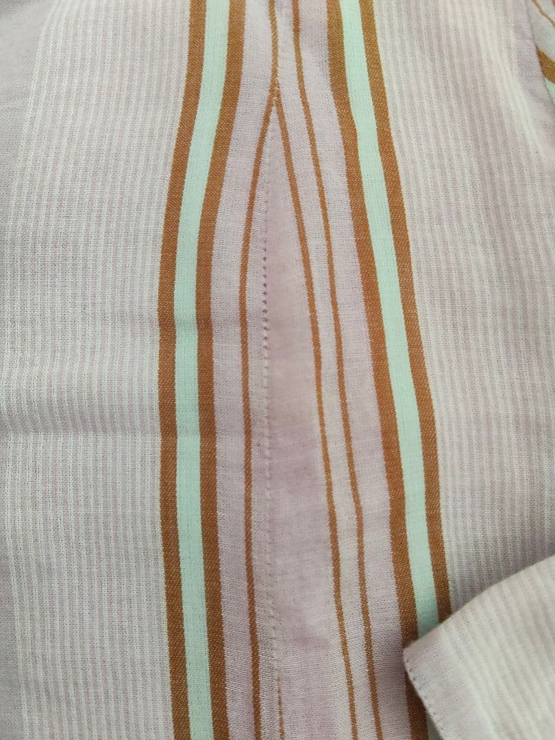 ヌキテパ　ワンピース　Cotton Stripe V Neck Dress