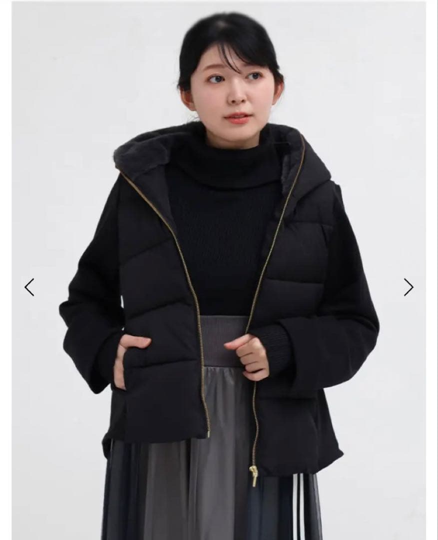 【新品未使用】ヤマダヤ　フード付きダウンジャケット 黒　MEDOC