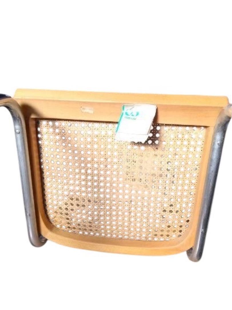 メ1108-20 マルニ木工ビンテージ 椅子 未使用 長期保管品ラタン