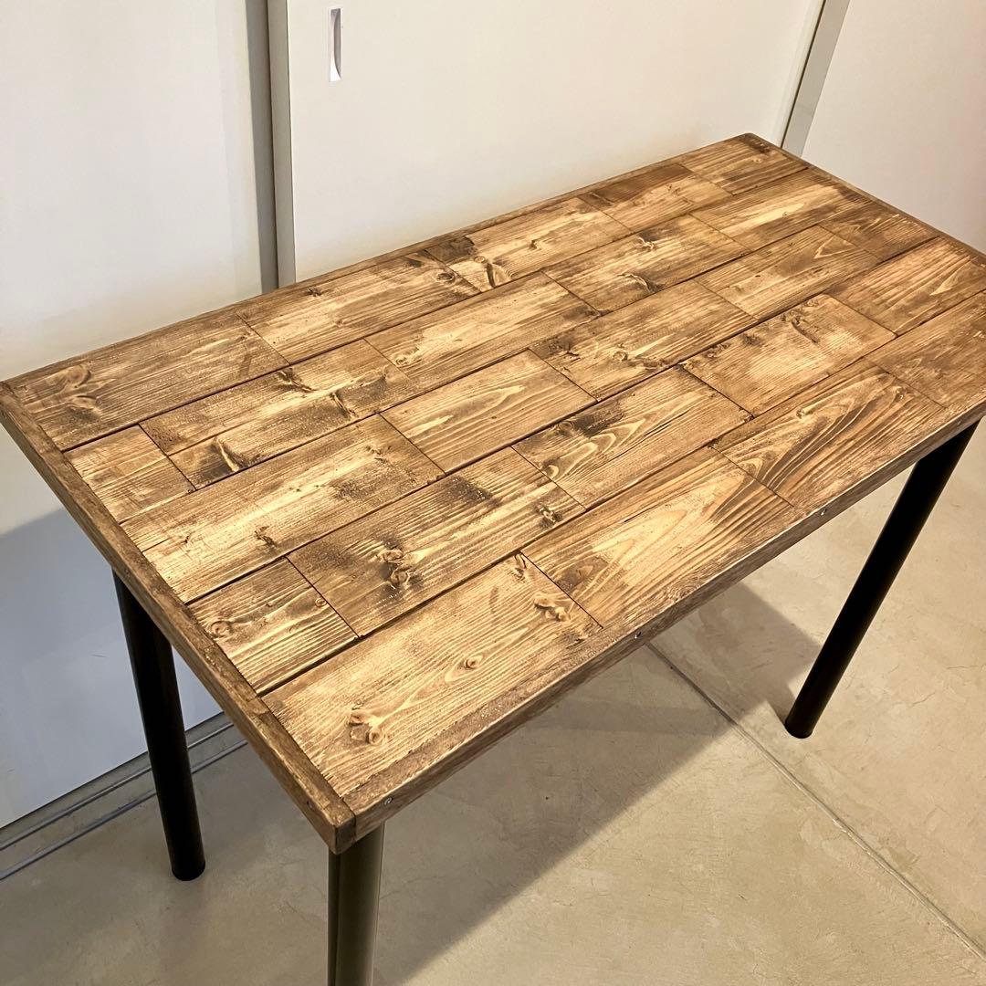 1/29まで！インダストリアル！無垢材のカフェテーブル【ハンドメイド家具】