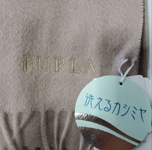 【新品】FURLA マフラー 洗えるカシミヤ ベージュ