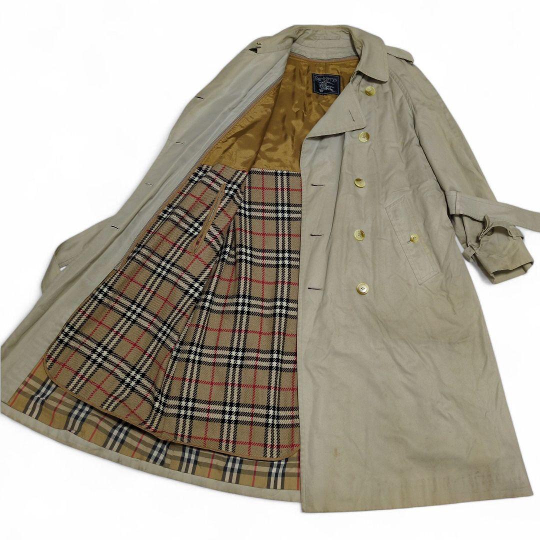 バーバリー　トレンチコート　ライナー付き　ベルト　ノバチェック　90s　XL