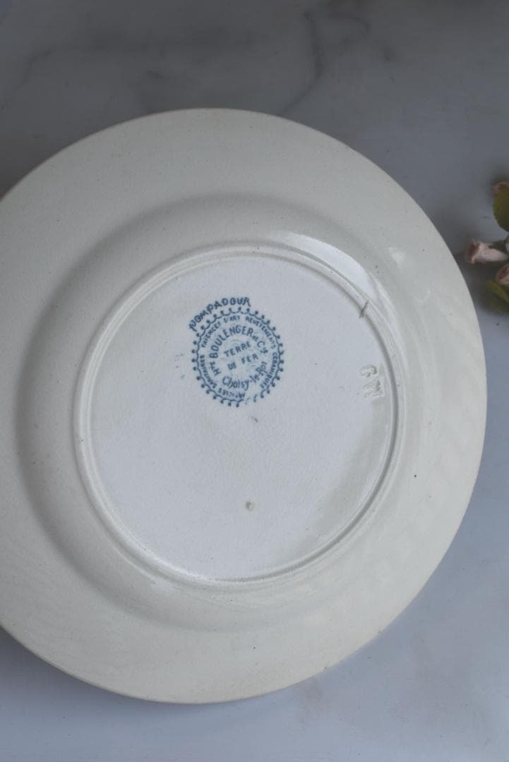 美品ショワジー・ル・ロワ　ブルーのポンパドール　デセール皿　POMPADOUR