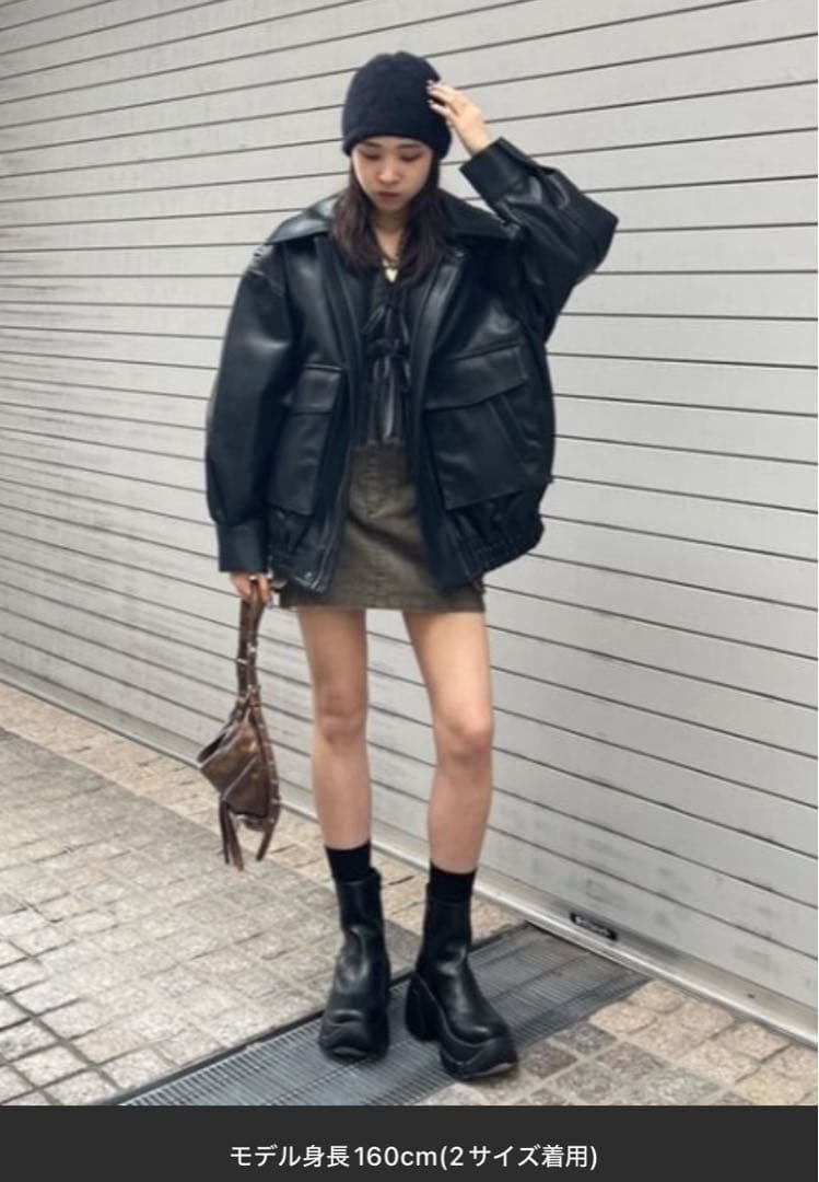 最安値　SLY フェイクレザーフライトジャケット