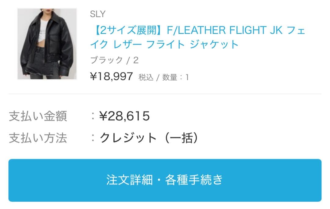 最安値　SLY フェイクレザーフライトジャケット