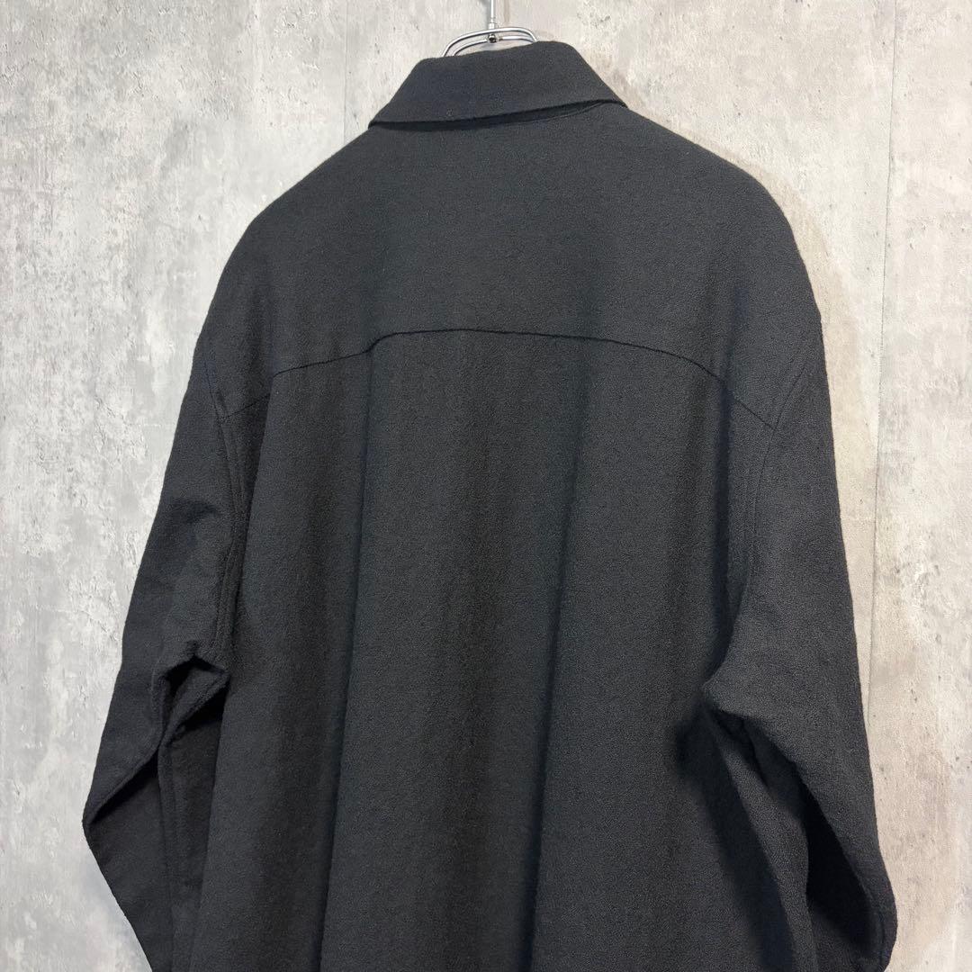 【新品未使用】MBハイエンド尾州 2/48ウールガーゼシアーシャツ ブラックS