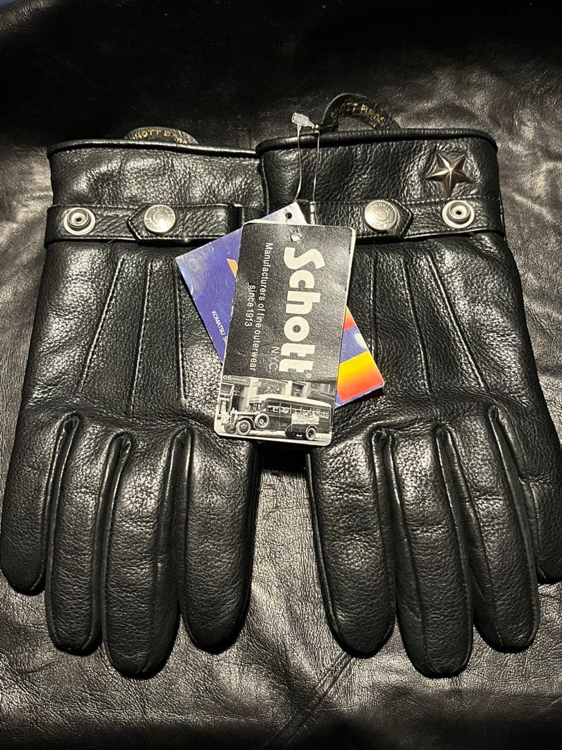 未使用Schott NYC WINTER LEATHER GLOVE BLACK