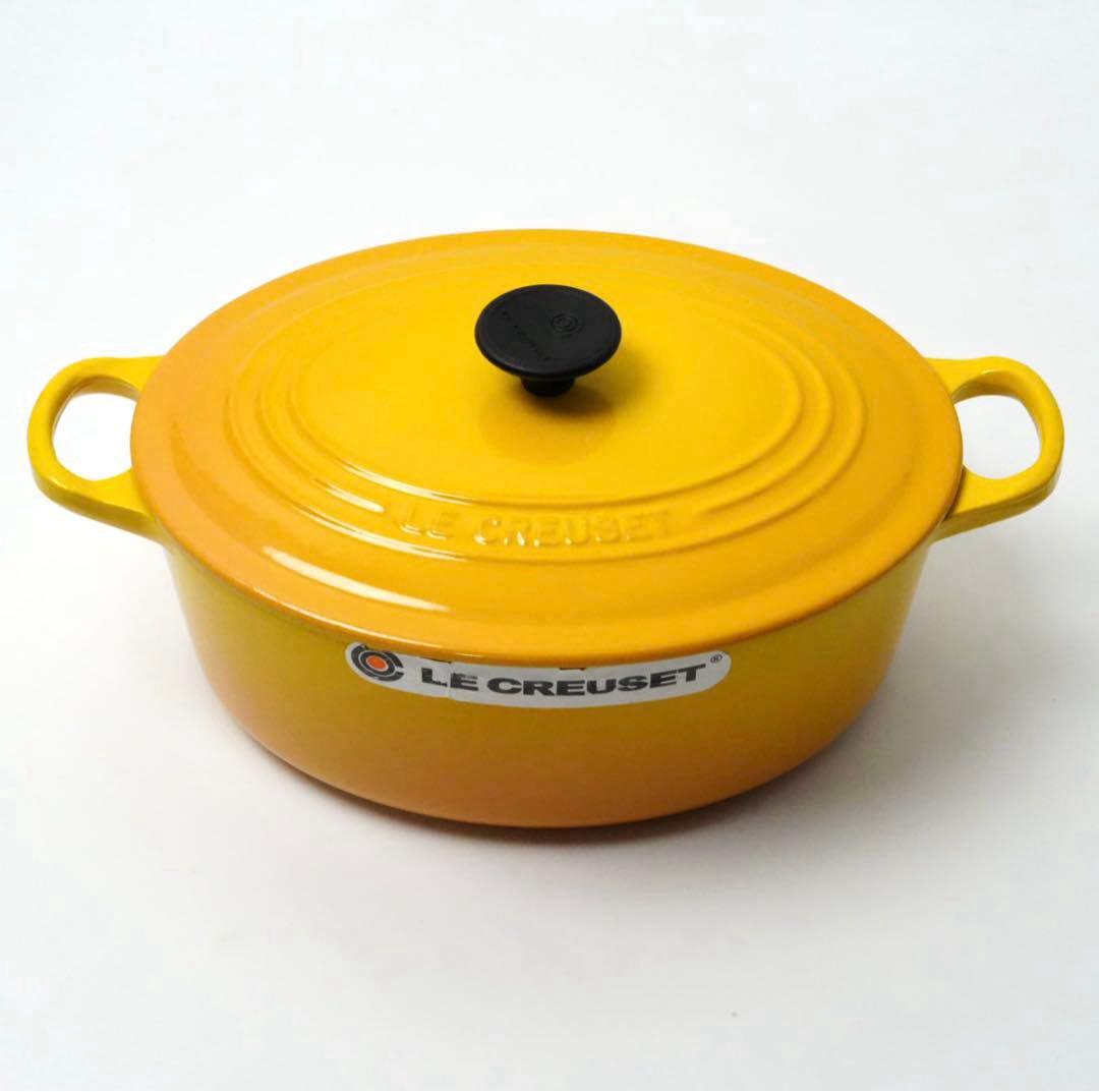 【美品】LE CREUSET　ココット オーバル　ディジョンイエロー　25cm
