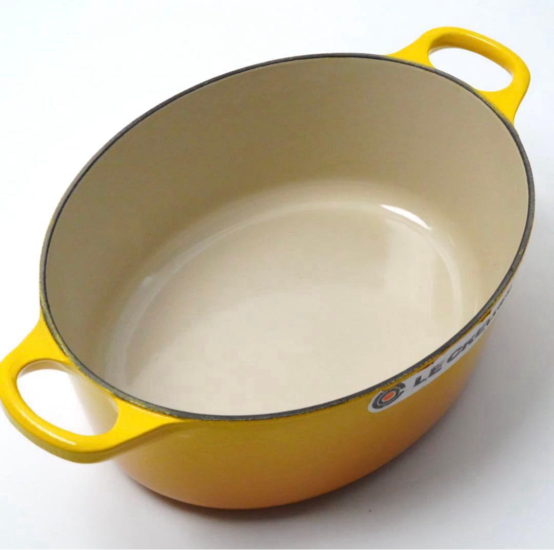 【美品】LE CREUSET　ココット オーバル　ディジョンイエロー　25cm