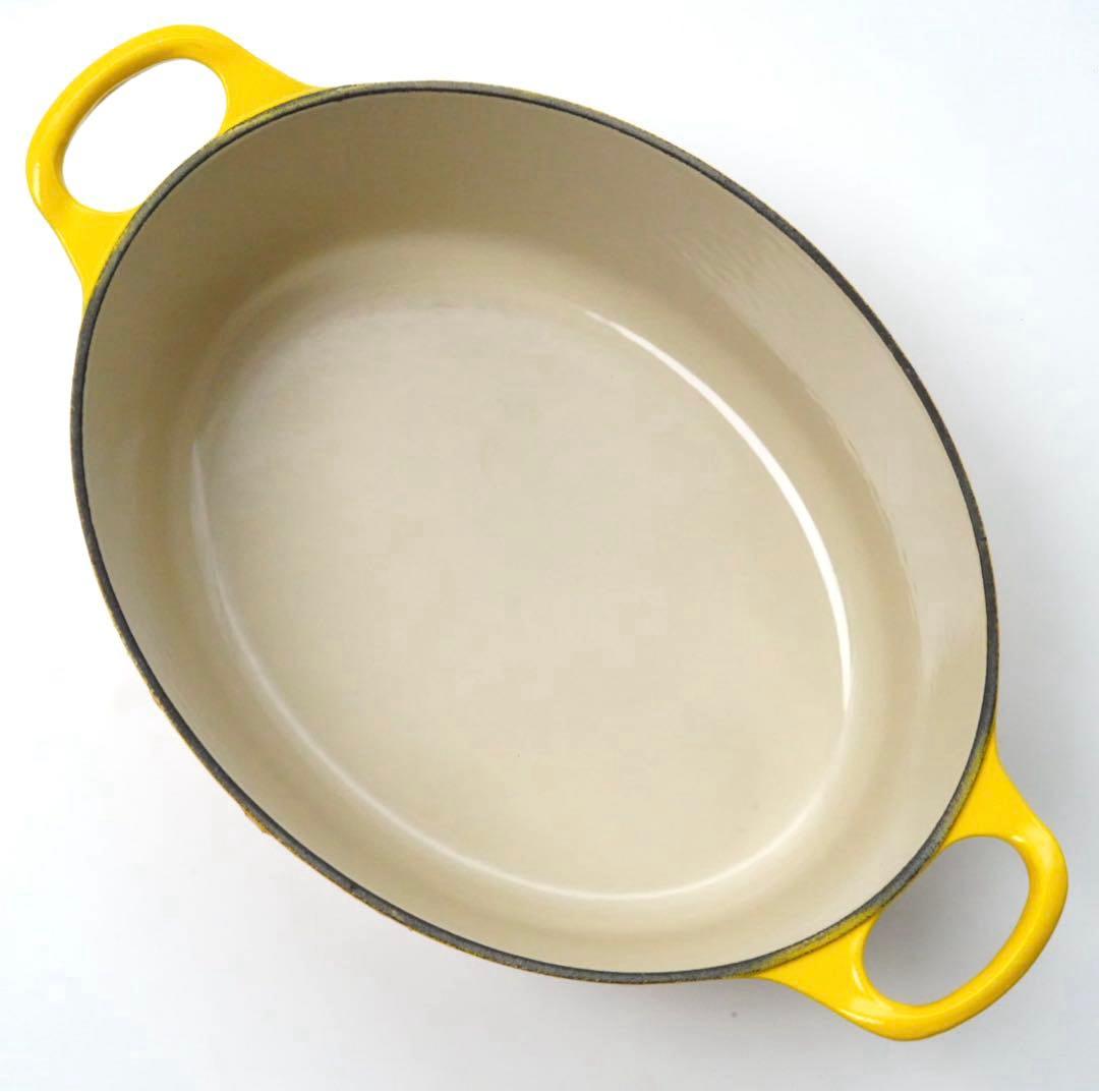 【美品】LE CREUSET　ココット オーバル　ディジョンイエロー　25cm