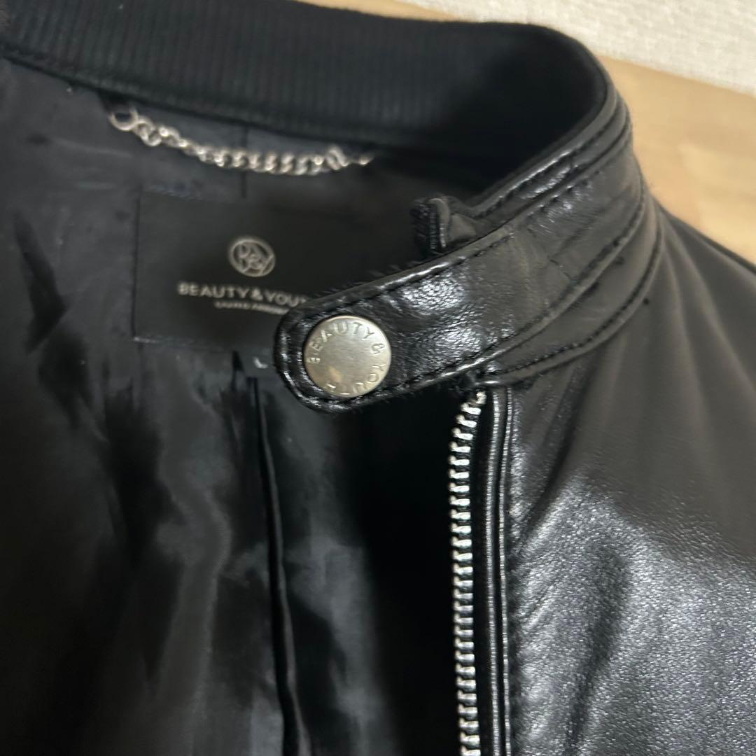 Beauty & Youth シープスキン シングルライダース レザージャケット