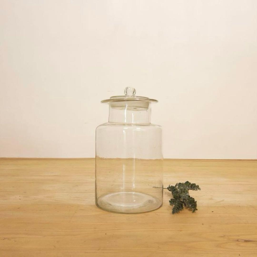 ガラス　瓶　大　透明　高さ約34㎝　2a021　古道具　ビンテージ　アンティーク