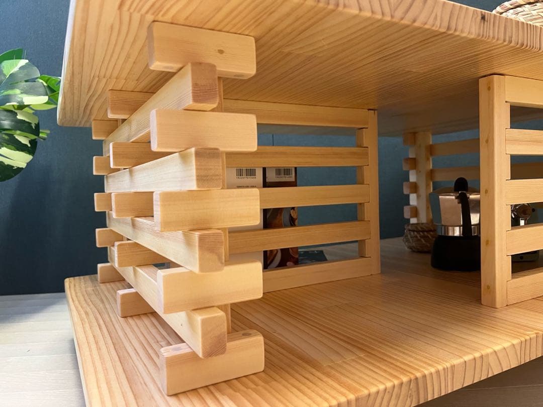 【在庫整理】 ローテーブル 和風 木組格子形 90cm 60cm パイン Nt