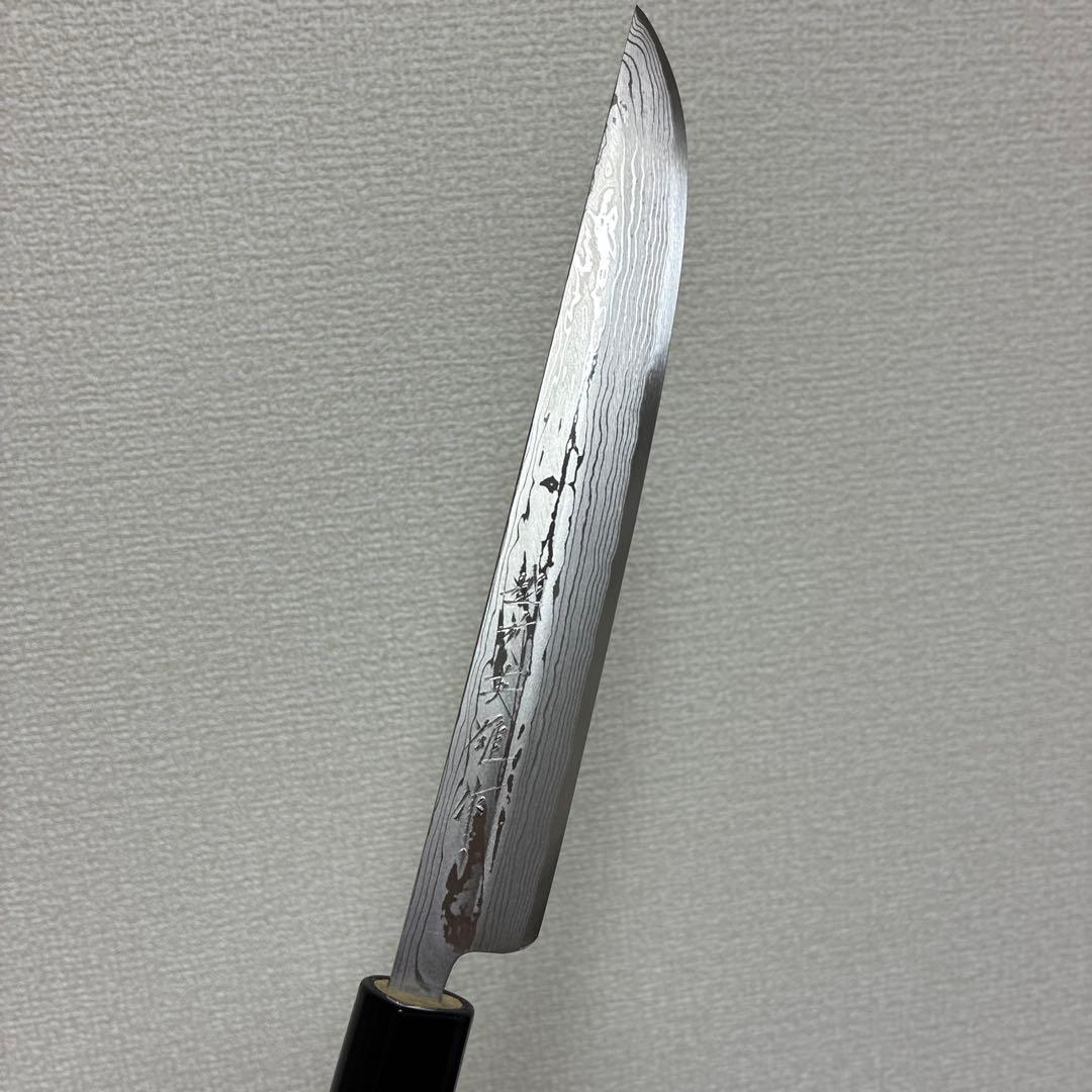 ※セール最終日 越前刃物 北岡英雄作 松刃 白紙積層 6寸レインボー特注柄限定品