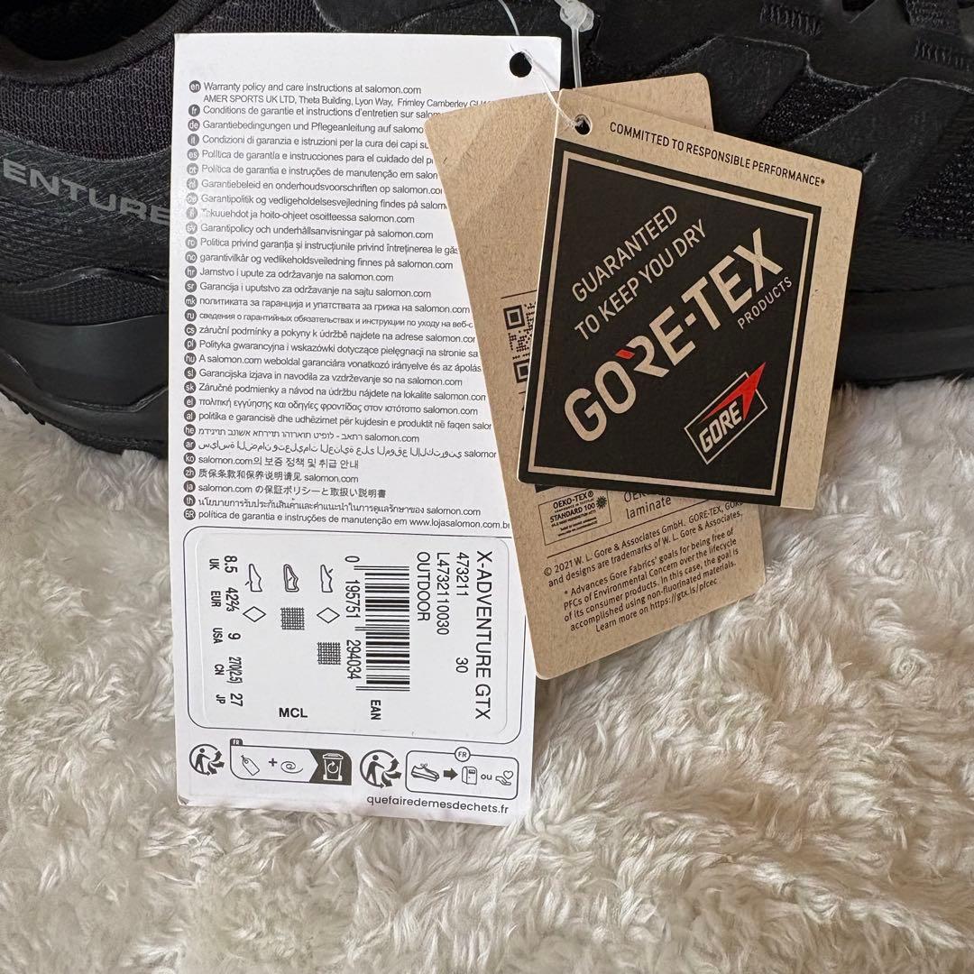 【新品】SALOMON X-ADVENTURE ゴアテックス 黒 27cm