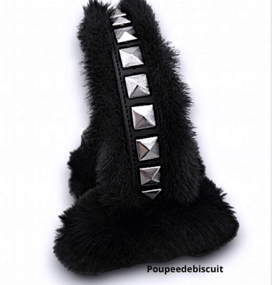 ★レア★ヒステリックグラマー　スタッズ＆刺繍　ファーイヤーマフ