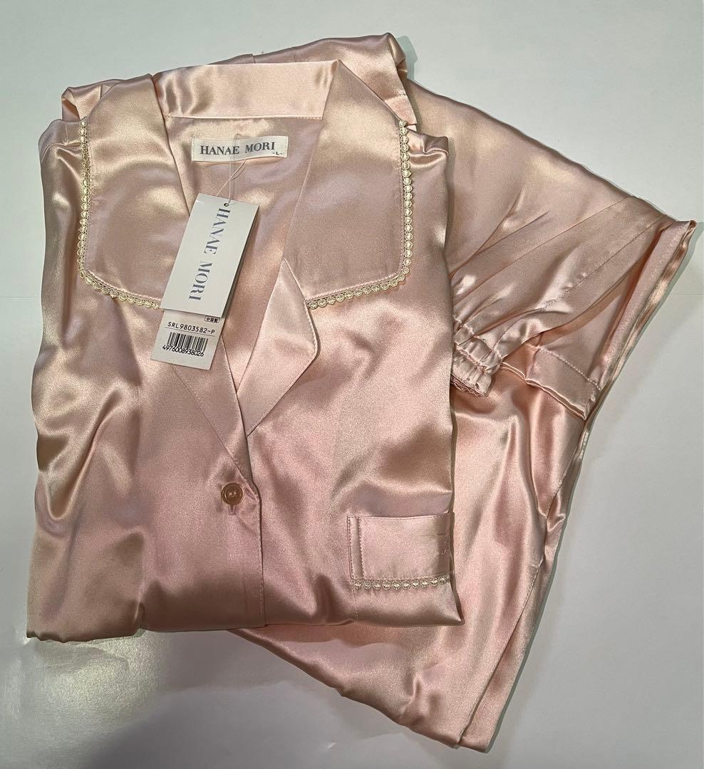 HANAE MORI ハナエ・モリ　パジャマ シルク　ピンク　Lサイズ