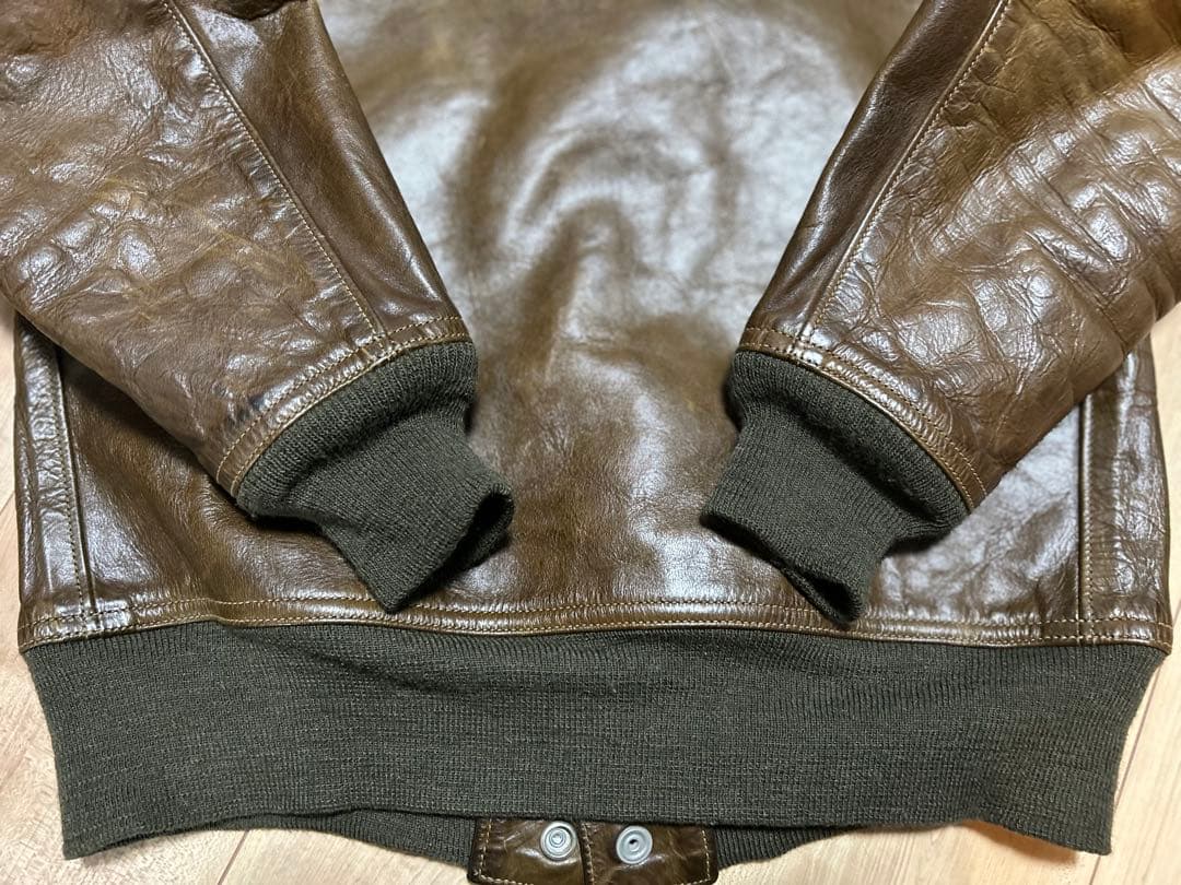 m*a様 激渋　FREEWHEELERS 37j1 オリーブ　レザージャケット