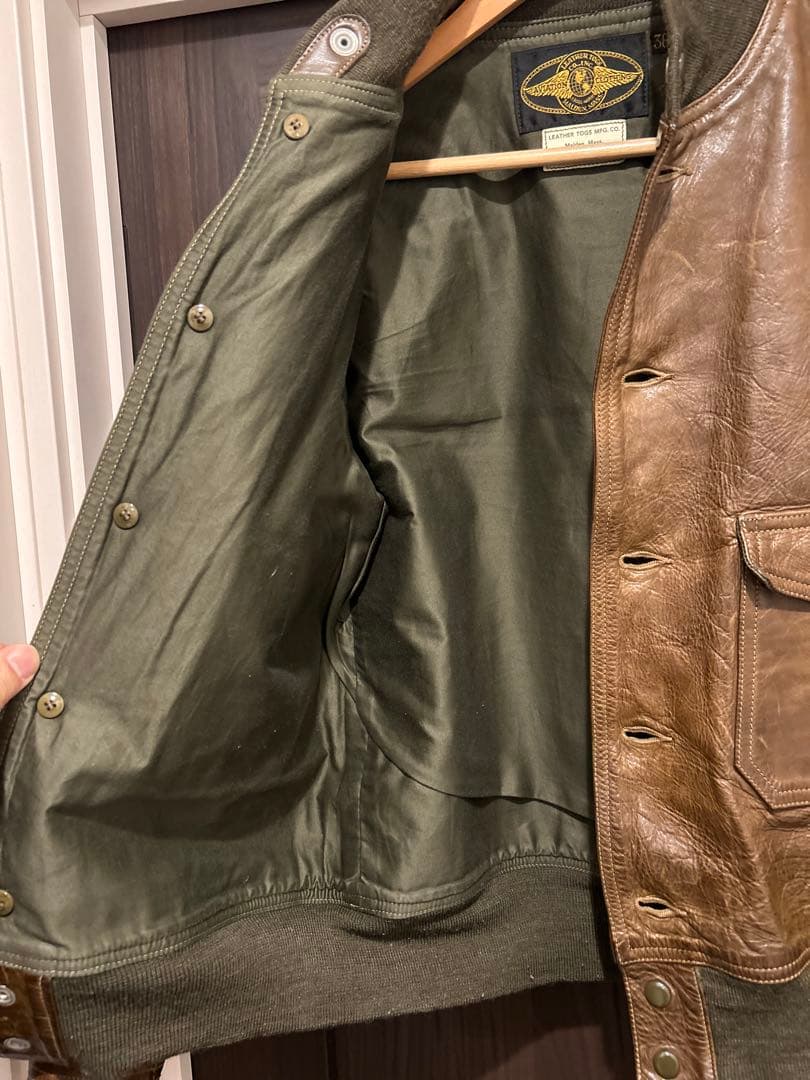 m*a様 激渋　FREEWHEELERS 37j1 オリーブ　レザージャケット