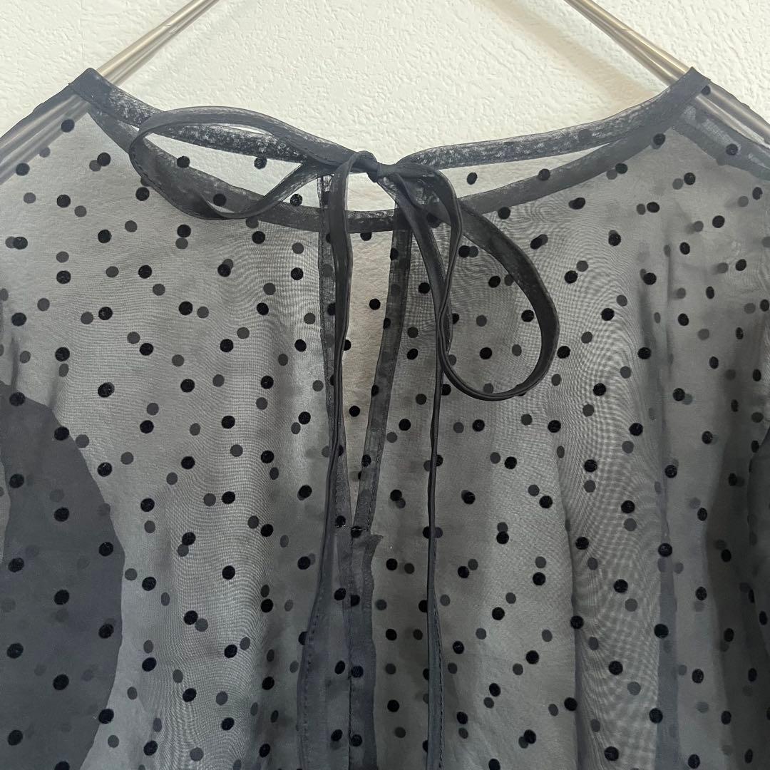 未使用 タグ付き ëpa エパ epa ドット シアーブラウス ブラック