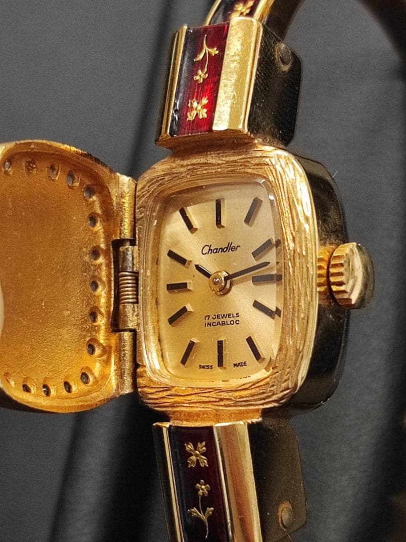 Chandler 17jewels 手巻き腕時計 バングル 稼働品