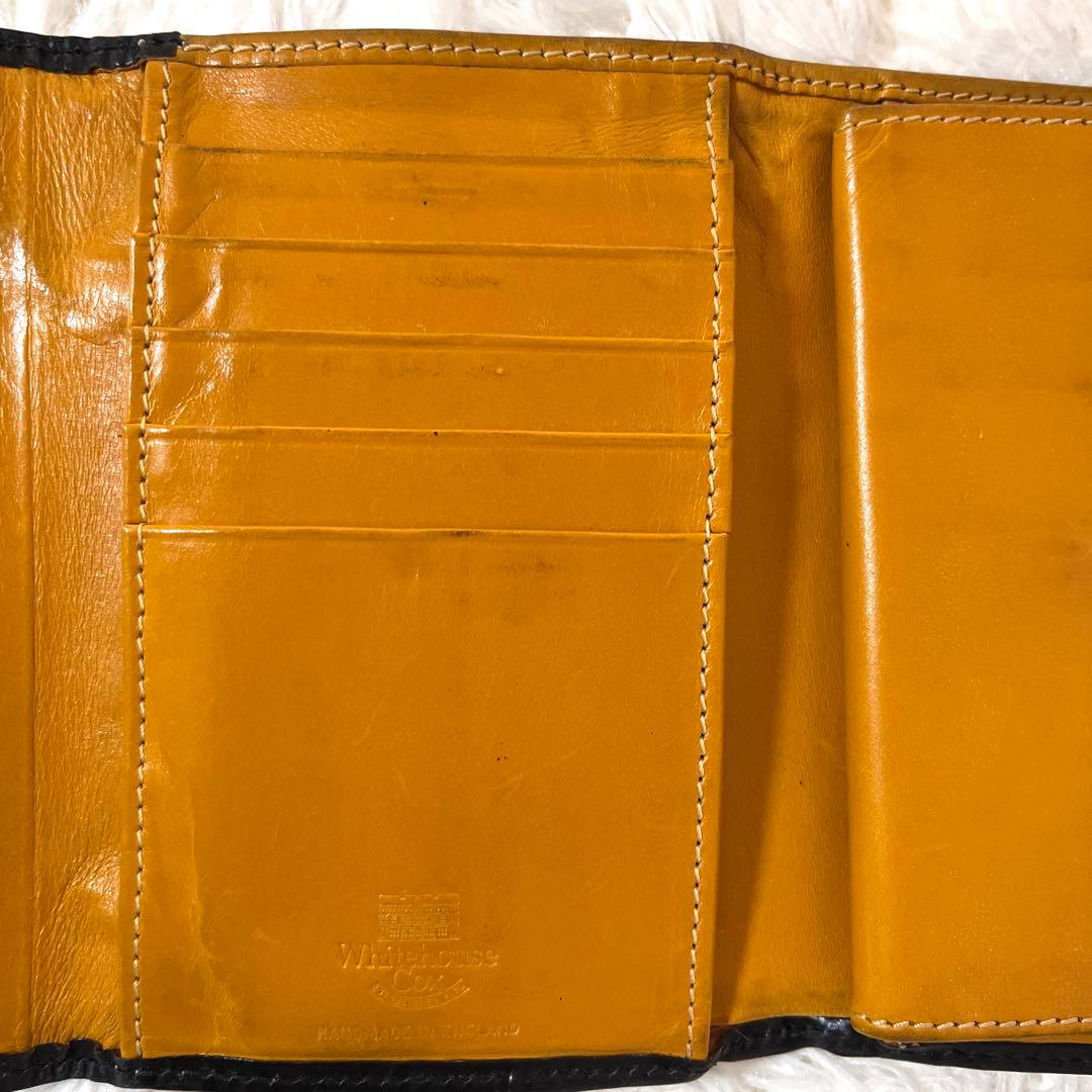 ホワイトハウスコックス 三つ折り財布 ブライドルレザー 本革 スタッズ