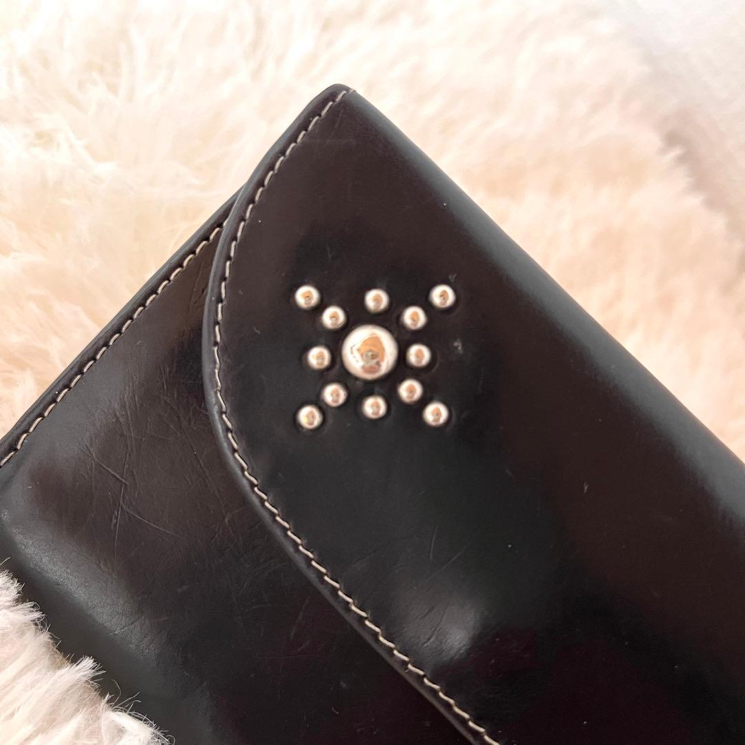 ホワイトハウスコックス 三つ折り財布 ブライドルレザー 本革 スタッズ