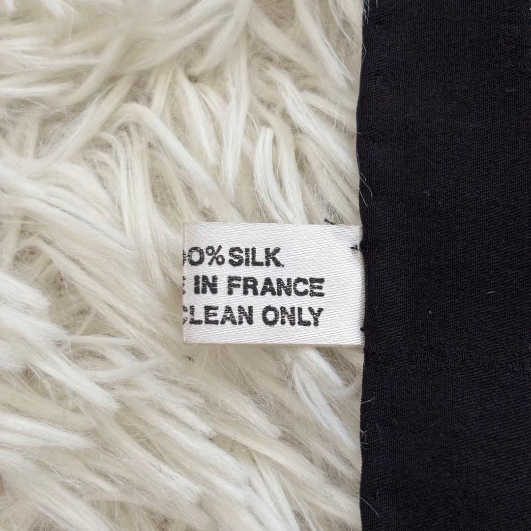 Cartier カルティエ シルクスカーフ 宝石 フラミンゴ モチーフ ブラック