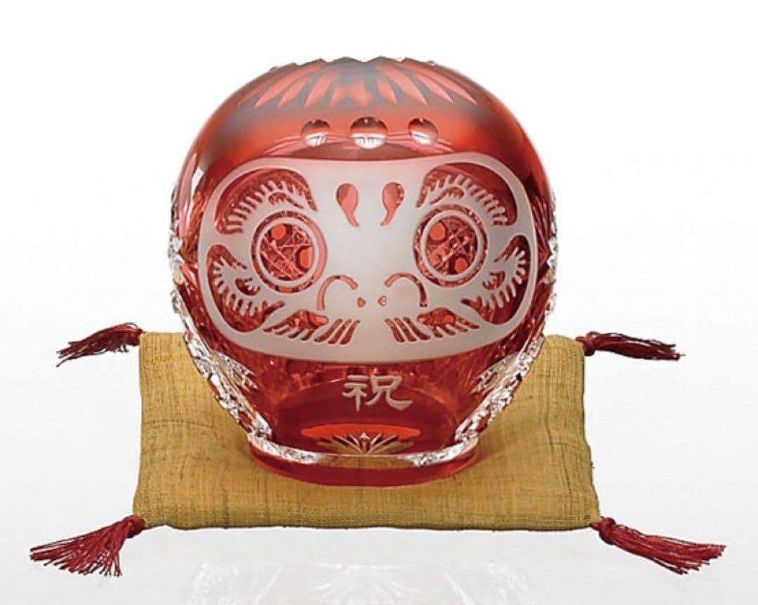 カガミクリスタル　江戸切子　祝だるま（小）