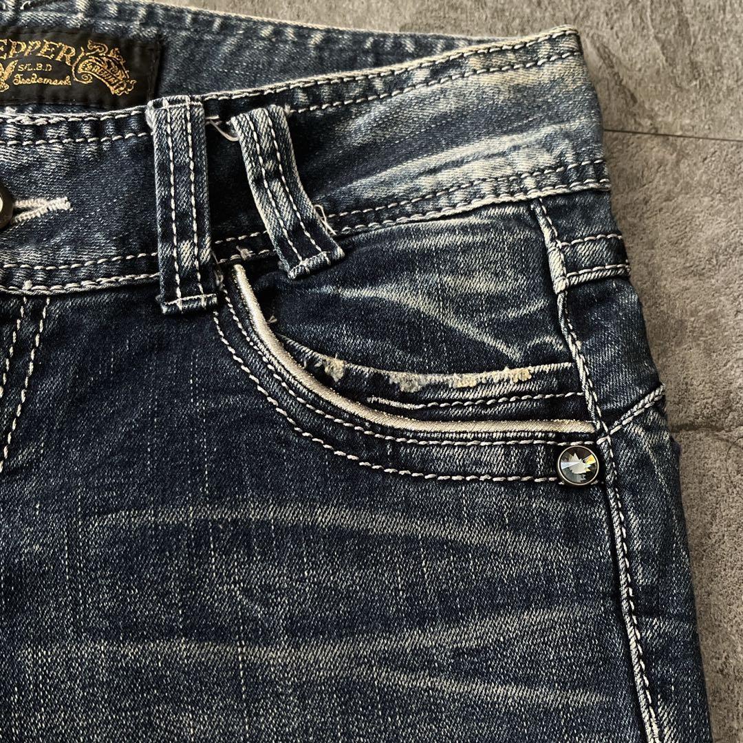 レッドペッパー ウィング刺繍　ブーツカットフレア y2k デニムパンツ　27