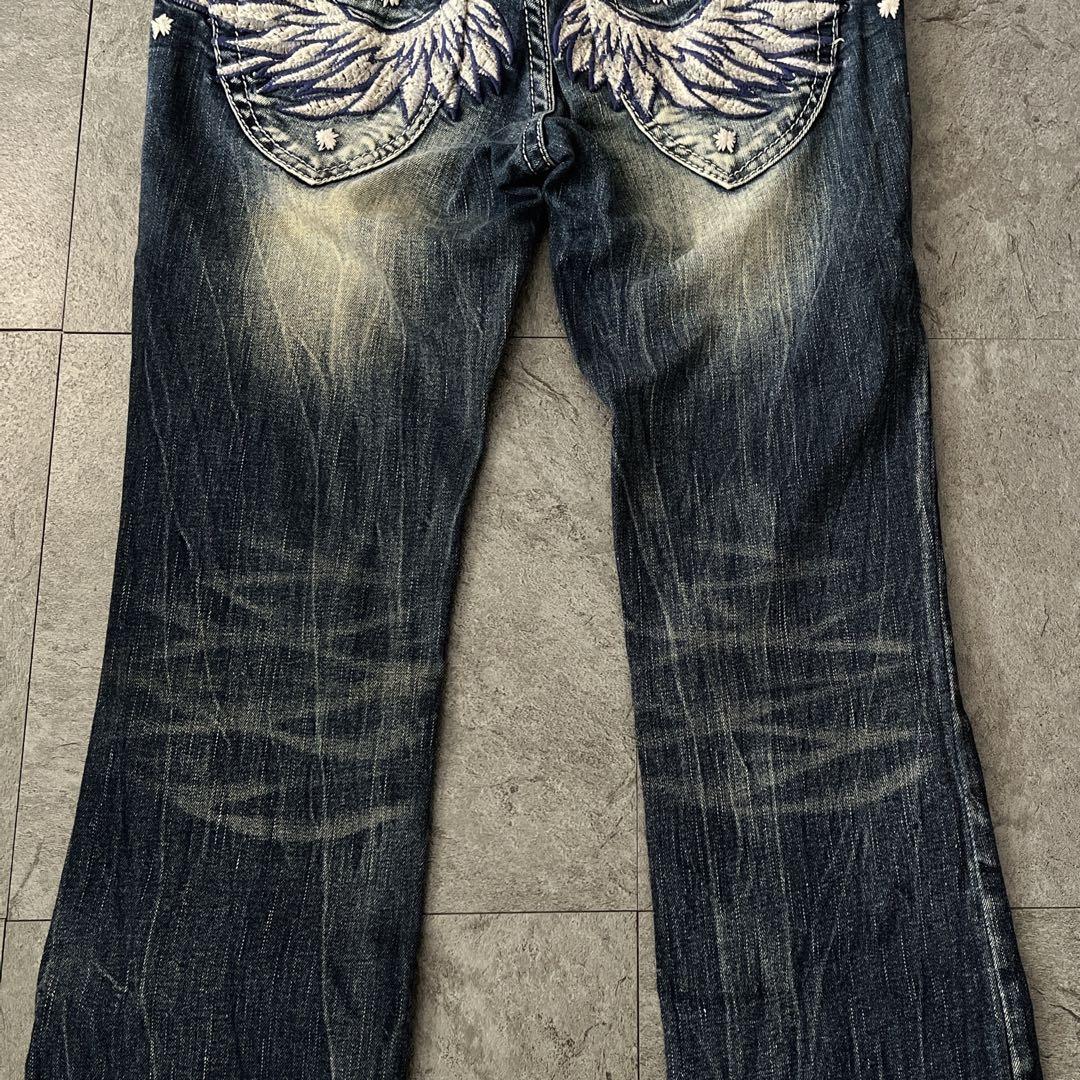 レッドペッパー ウィング刺繍　ブーツカットフレア y2k デニムパンツ　27