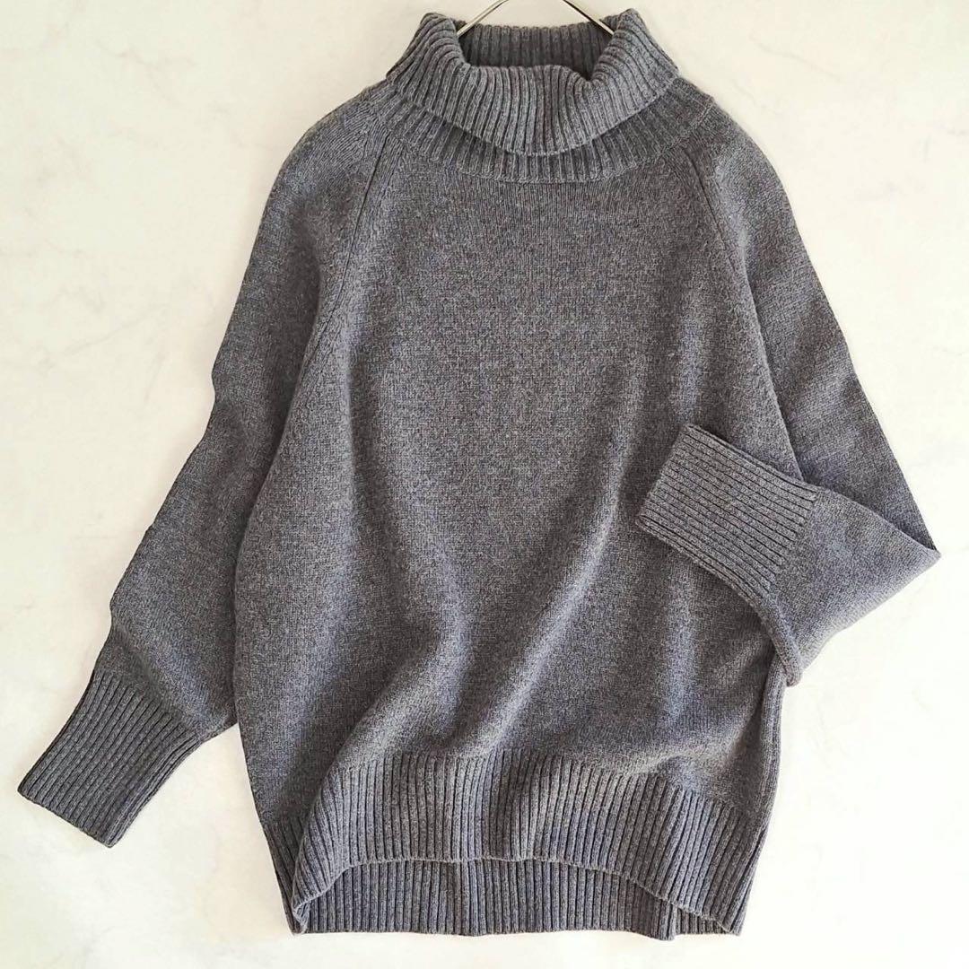 B2047 23区 ウールカシミヤ タートルネックニット 46 大きい 洗える