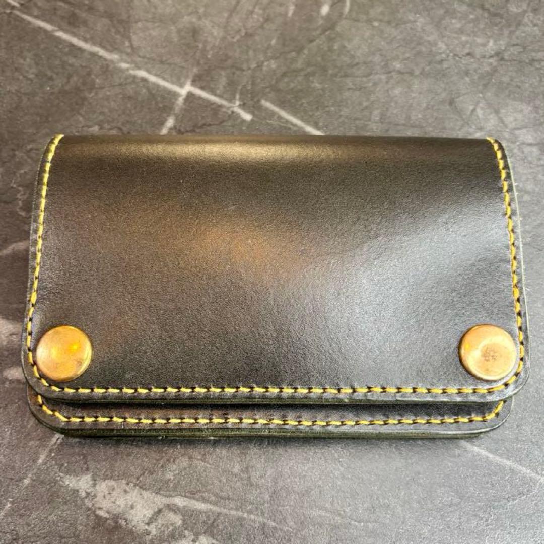タイダイ　トラッカーウォレット　革財布　ハンドメイド　ミドルトラッカーウォレット