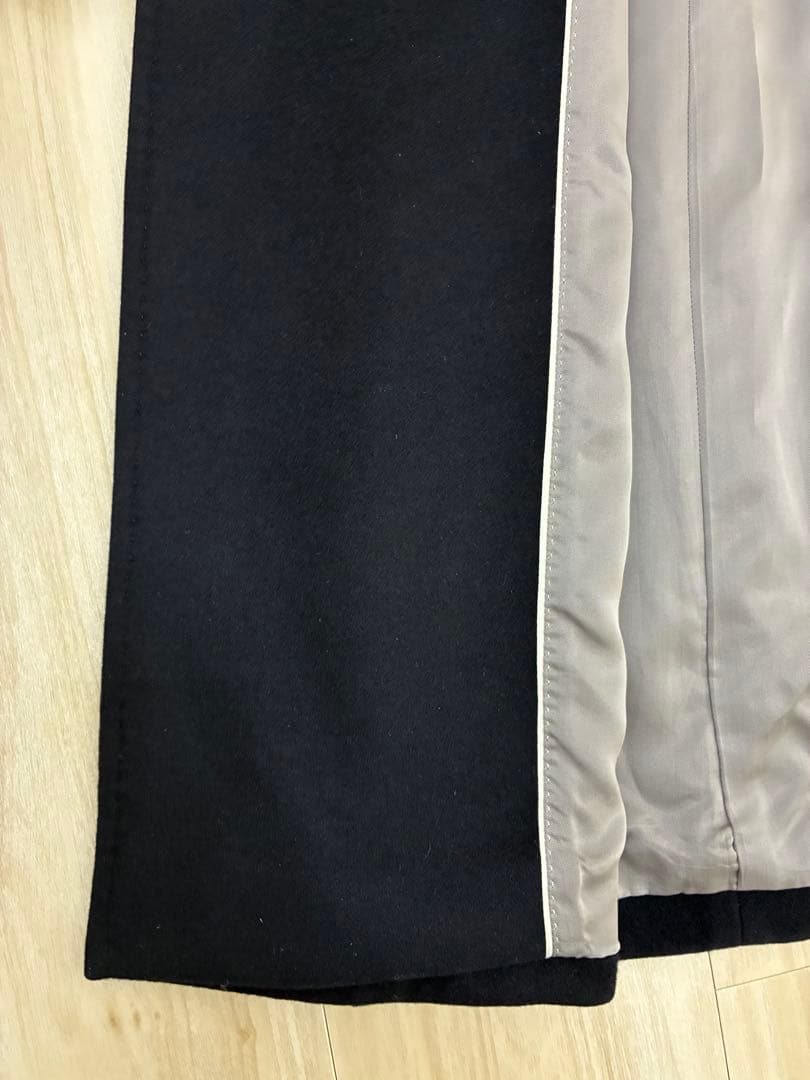 イネドINED 9号ネイビー濃紺カシミヤ100%ラップコート冠婚葬祭フォーマル