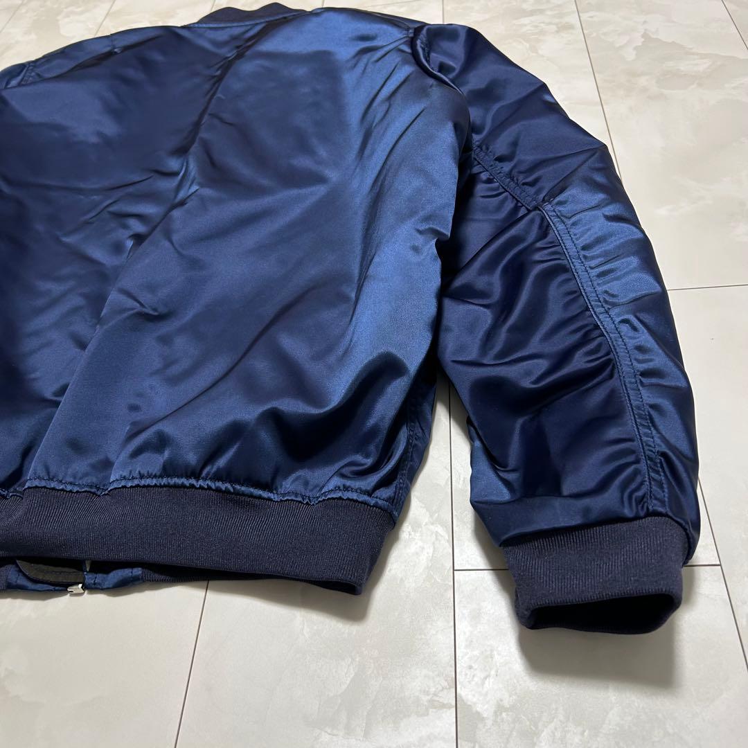 メゾンキツネ ネイビー MA-1 フライトジャケット L ブルゾン