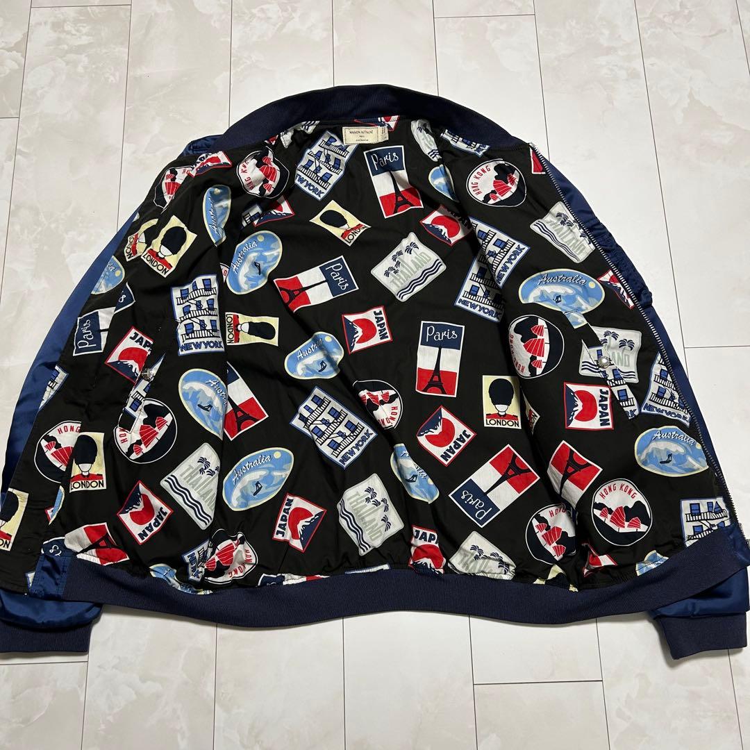 メゾンキツネ ネイビー MA-1 フライトジャケット L ブルゾン