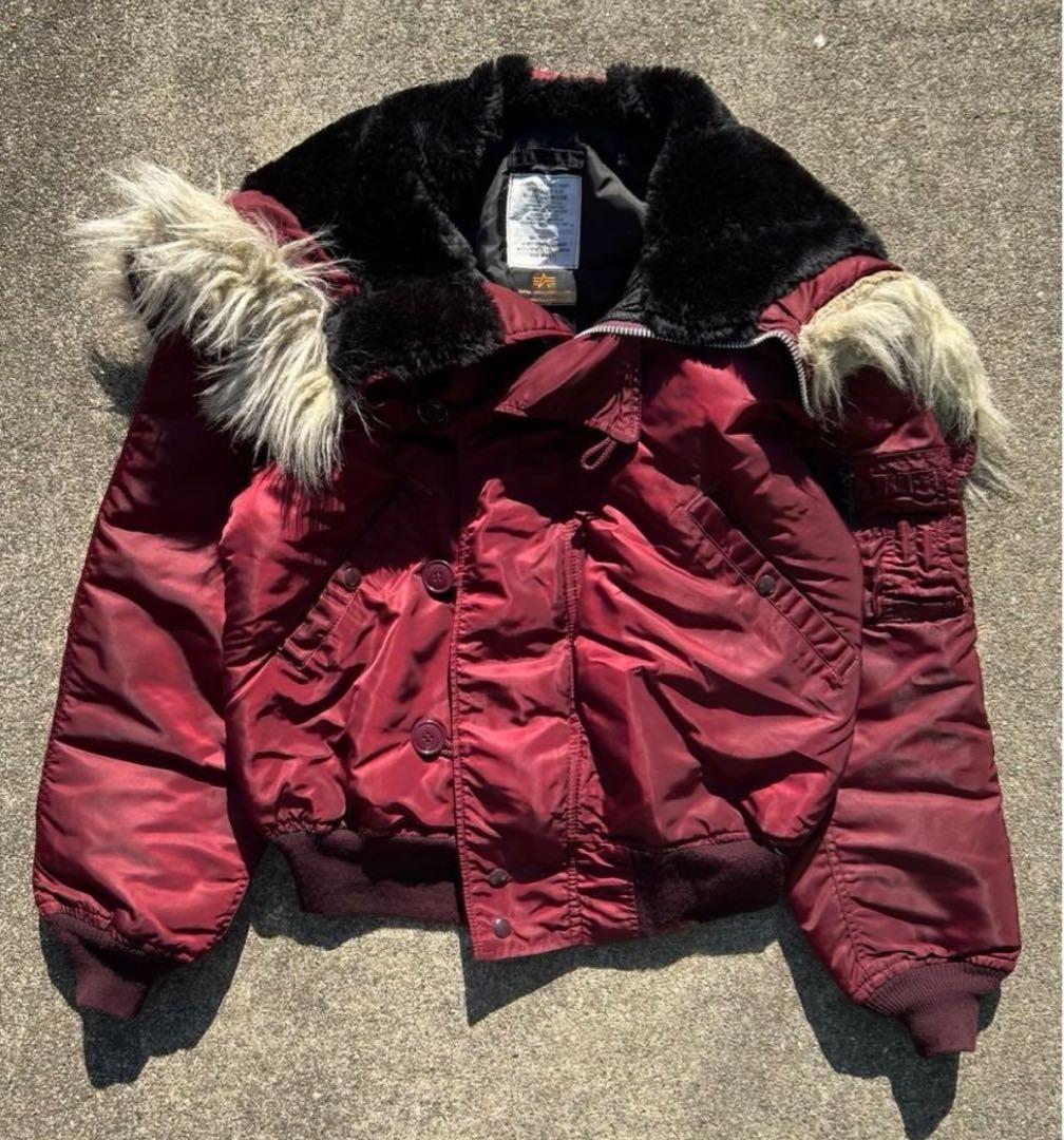極美品 80s alpha N2B ボルドー ARMY ミリタリー us