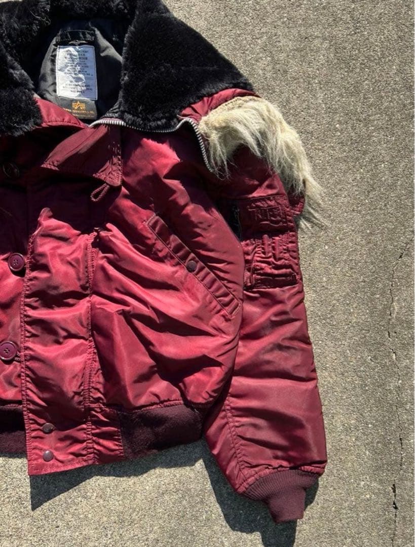 極美品 80s alpha N2B ボルドー ARMY ミリタリー us