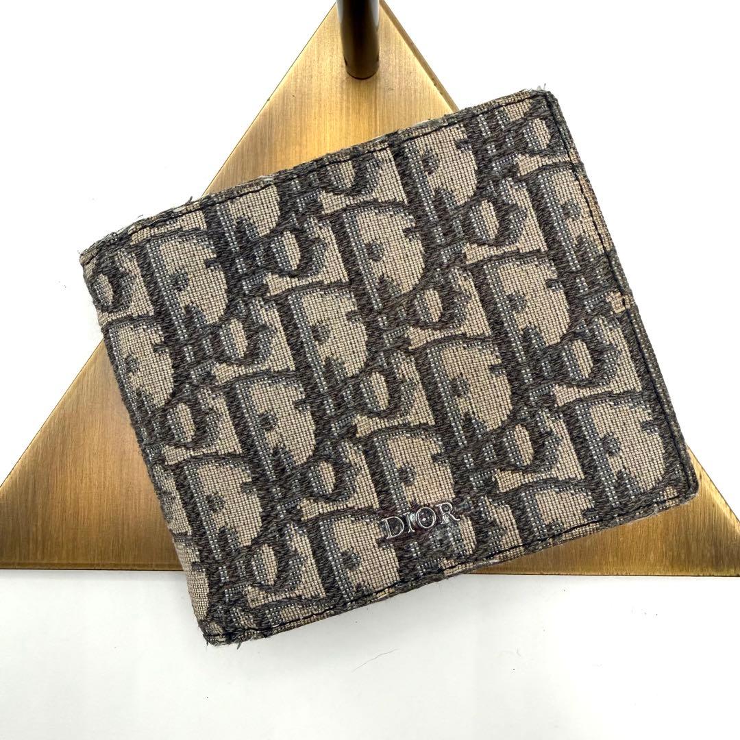 Christian Dior 二つ折り財布 トロッター　キャンバス×レザー