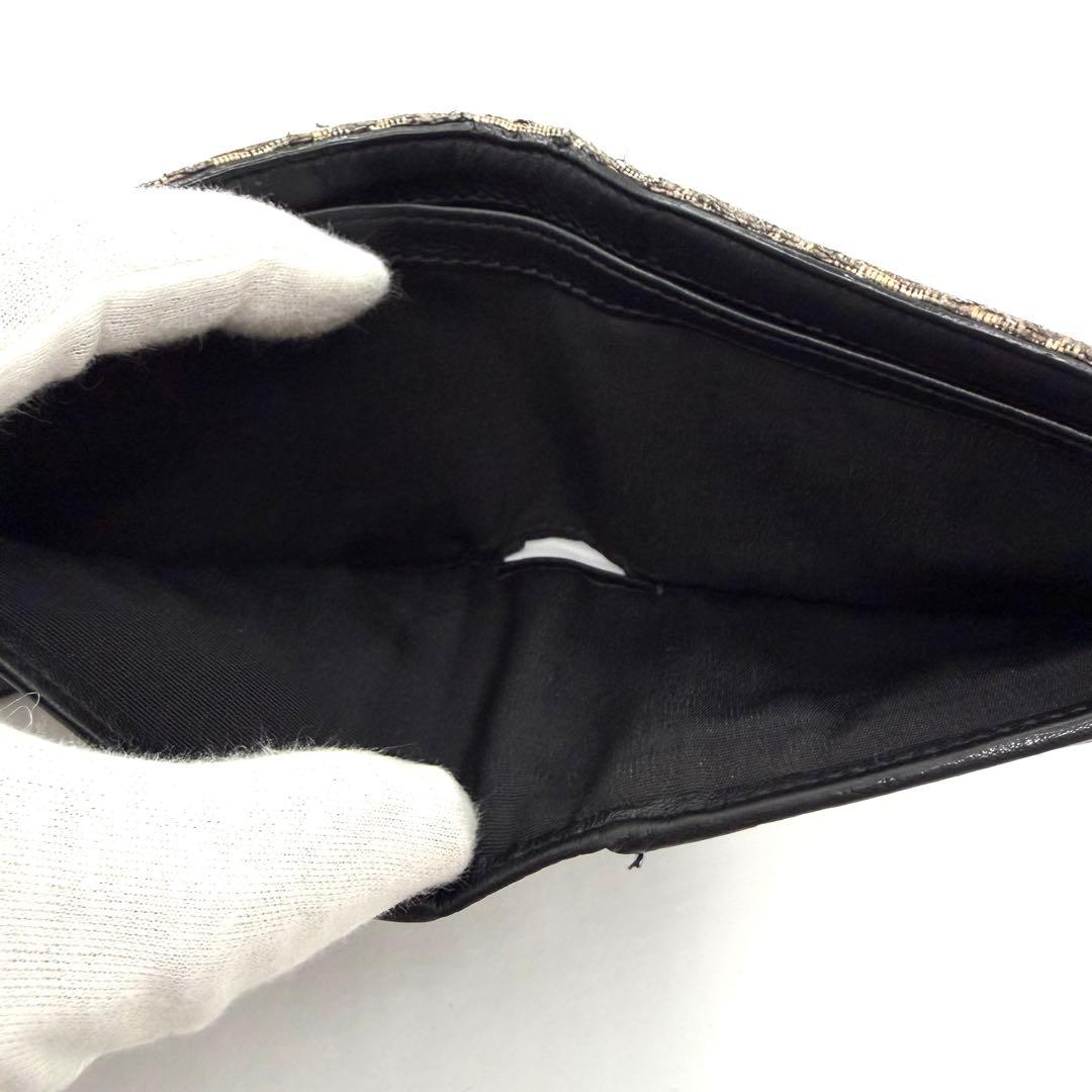 Christian Dior 二つ折り財布 トロッター　キャンバス×レザー