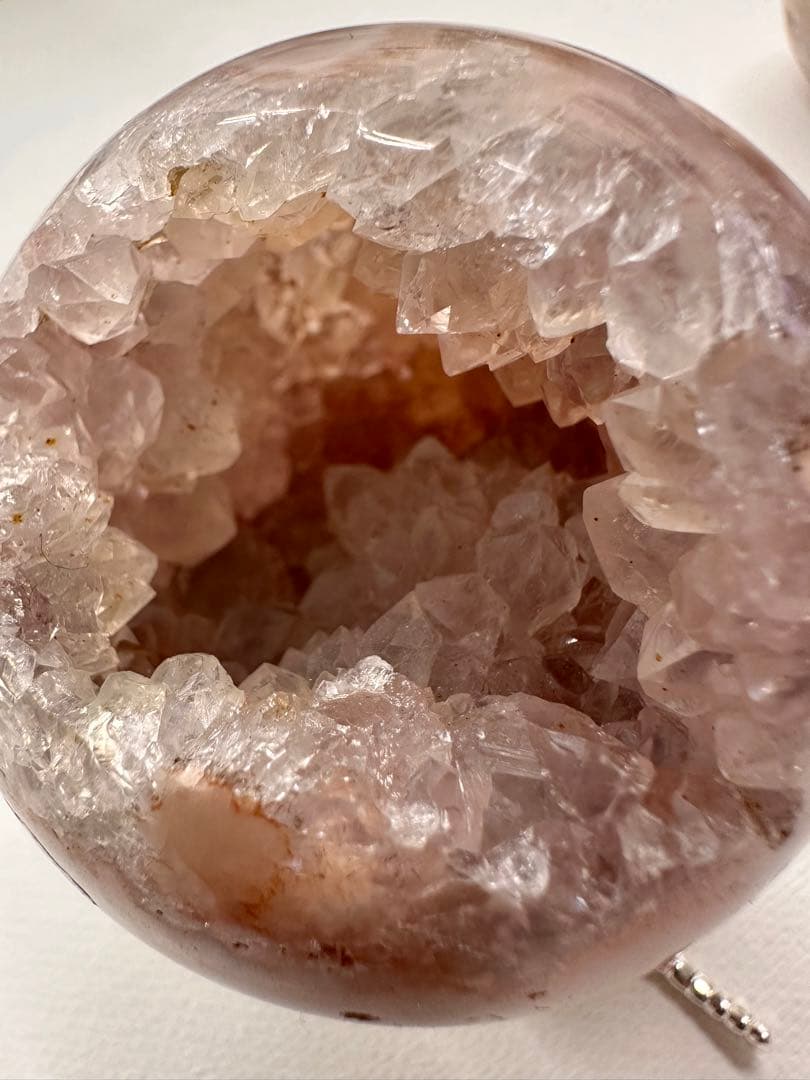 高品質　ピンクアメジスト　ブルーアゲート　水晶　笑口　スフィア