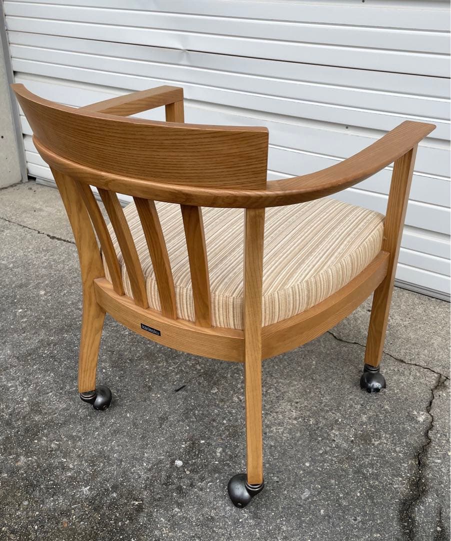 稀少/カリモク家具/ダイニングチェア/アームチェア/椅子/キャスター付き/①