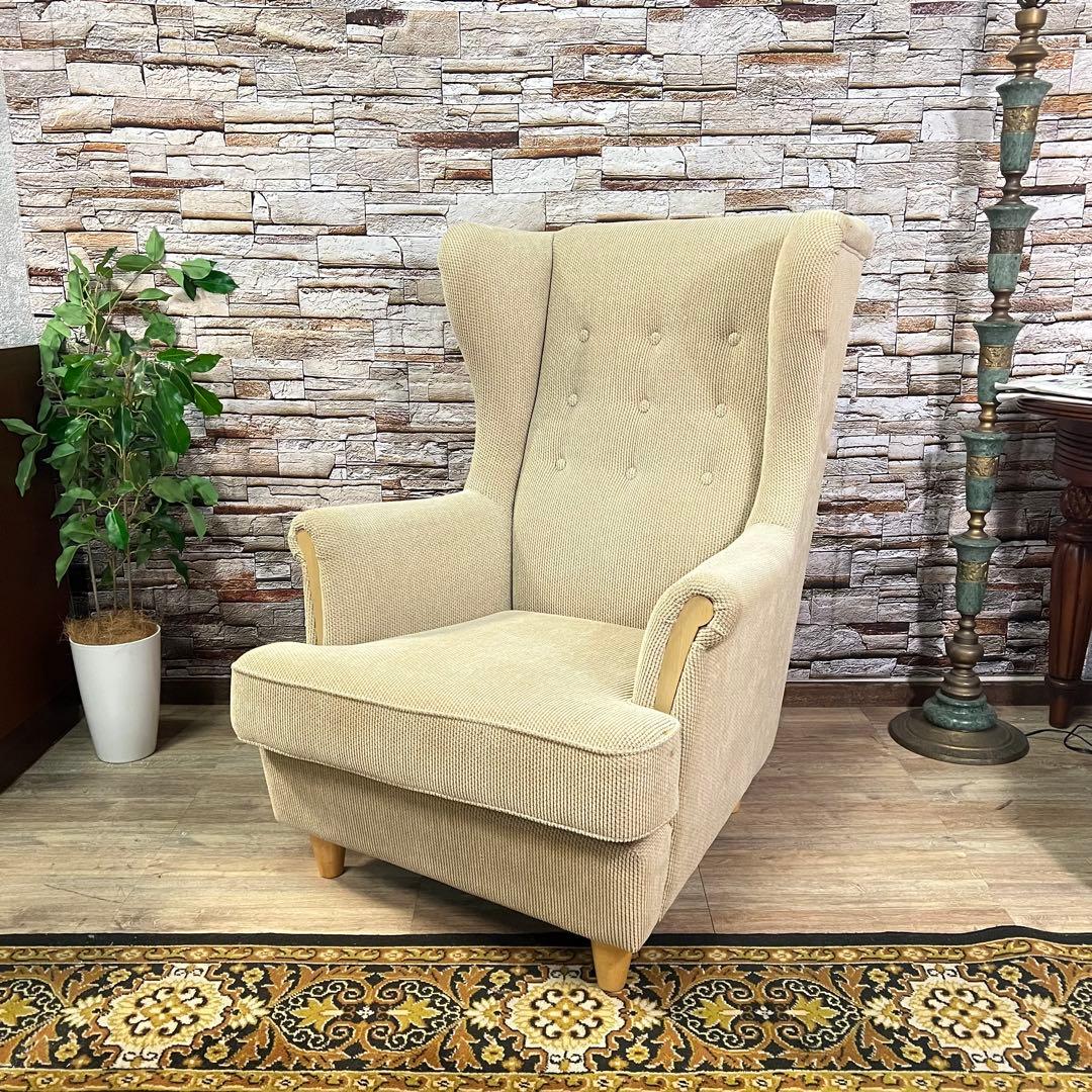 ꧁ADAL アダル꧂ラウンジチェア 1Pソファ ファブリック ハイバック アーム