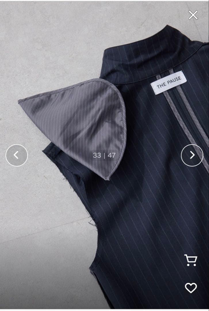 完売商品Whim Gazetteテーラーカラーノースリーブジャンプスーツネイビー