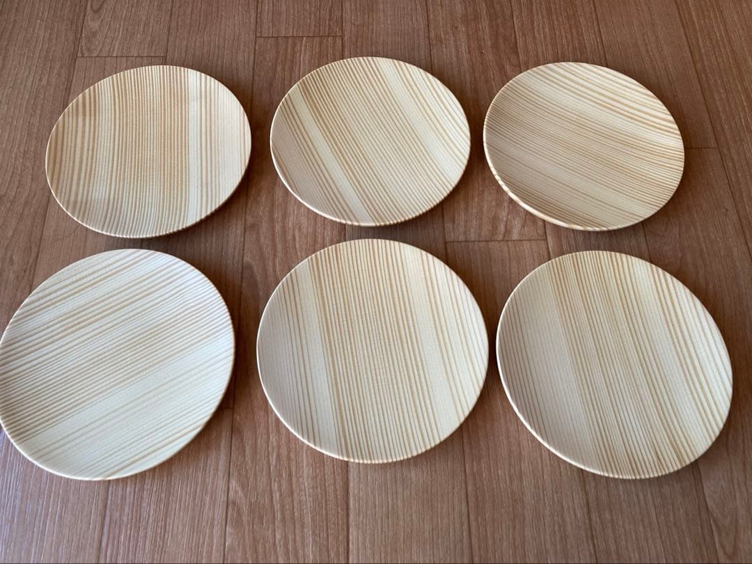 【お値下げしました】オケクラフト 皿　木製　銘々皿　6枚