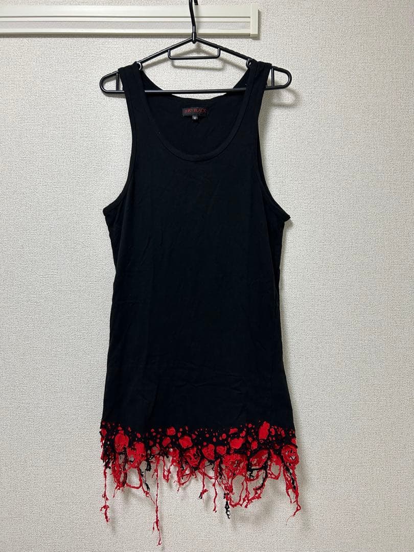 JURY BLACKダメージ レイヤード タンクトップ v系 お兄系 平成