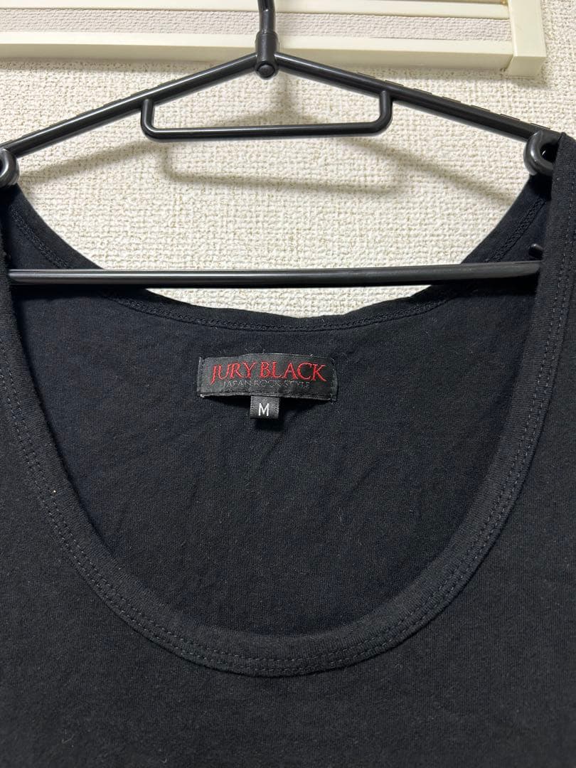 JURY BLACKダメージ レイヤード タンクトップ v系 お兄系 平成