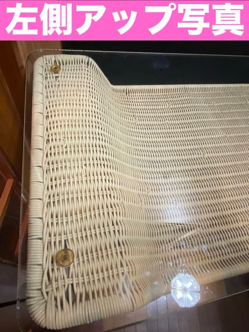 希少♦️ホワイトラタン＆人気のアイアン♦️ガラス天板♦️お洒落なカウンターテーブル