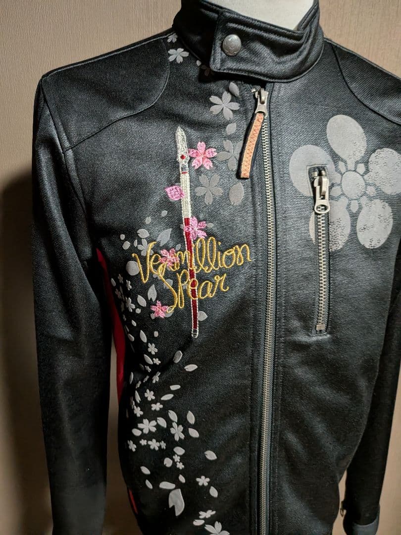 《ほぼ未使用》戦武×雅結コラボ　シングル ライダース　刺繍 スカジャン